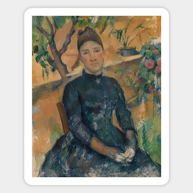 Madame Cezanne (Hortense Fiquet, 1850-1922) in the Conservatory by Paul Cezanne Magnet by Classic Art Stall